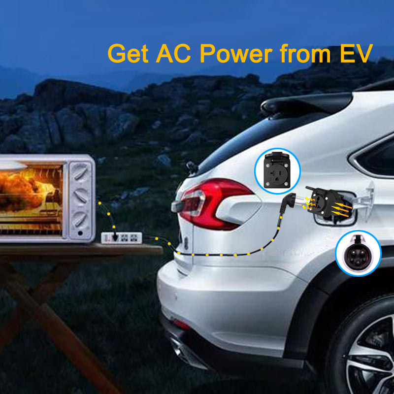Power Electric Devices with EV for Camping, Hiking